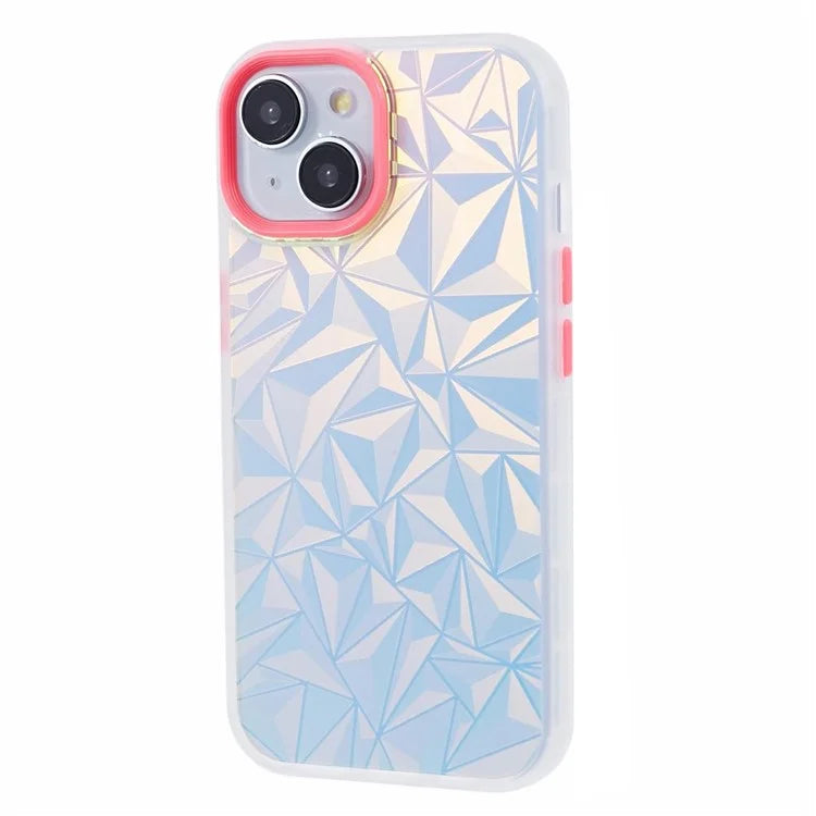 For iPhone 15 Case Laser Diamond Texture TPU+PC Phone Protector