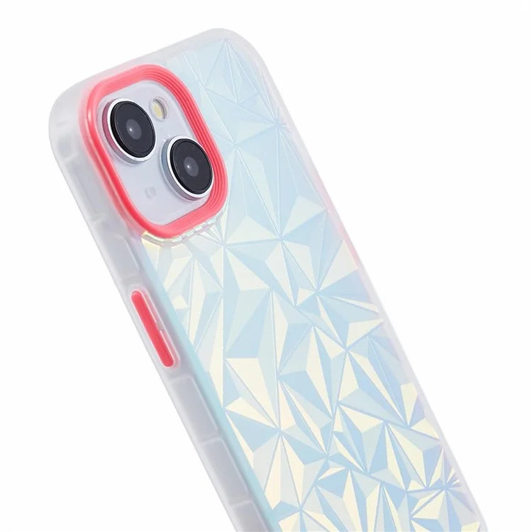 For iPhone 15 Case Laser Diamond Texture TPU+PC Phone Protector
