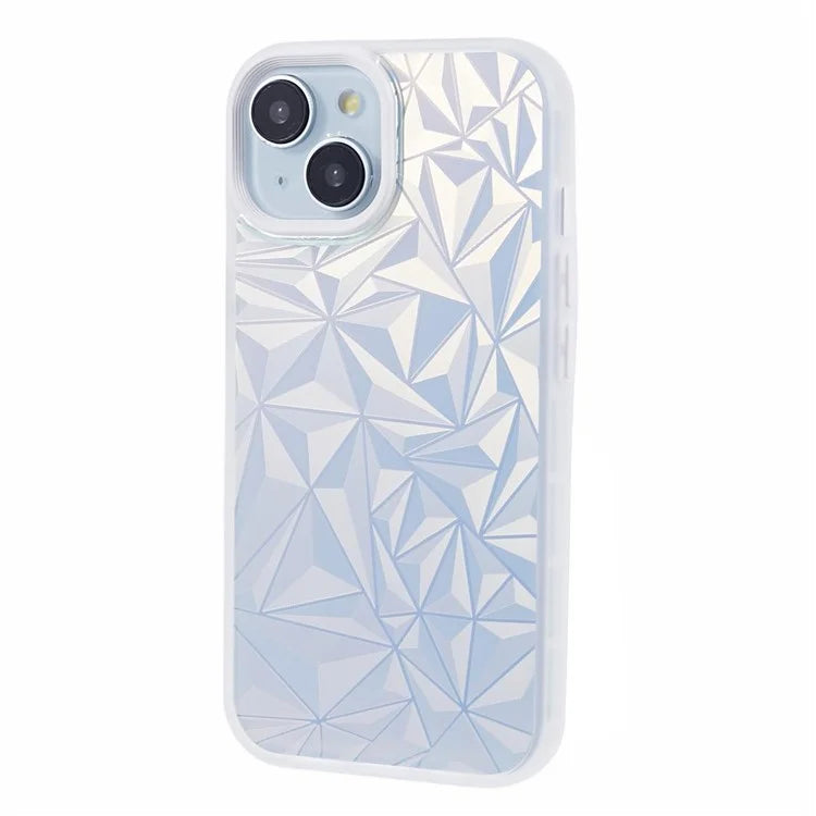 For iPhone 15 Case Laser Diamond Texture TPU+PC Phone Protector