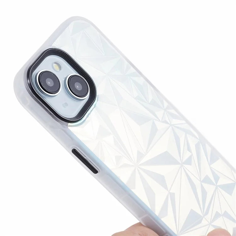 For iPhone 15 Case Laser Diamond Texture TPU+PC Phone Protector