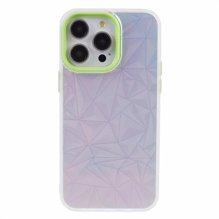 For iPhone 15 Pro Case TPU+PC Diamond Texture Shockproof Phone Back Cover