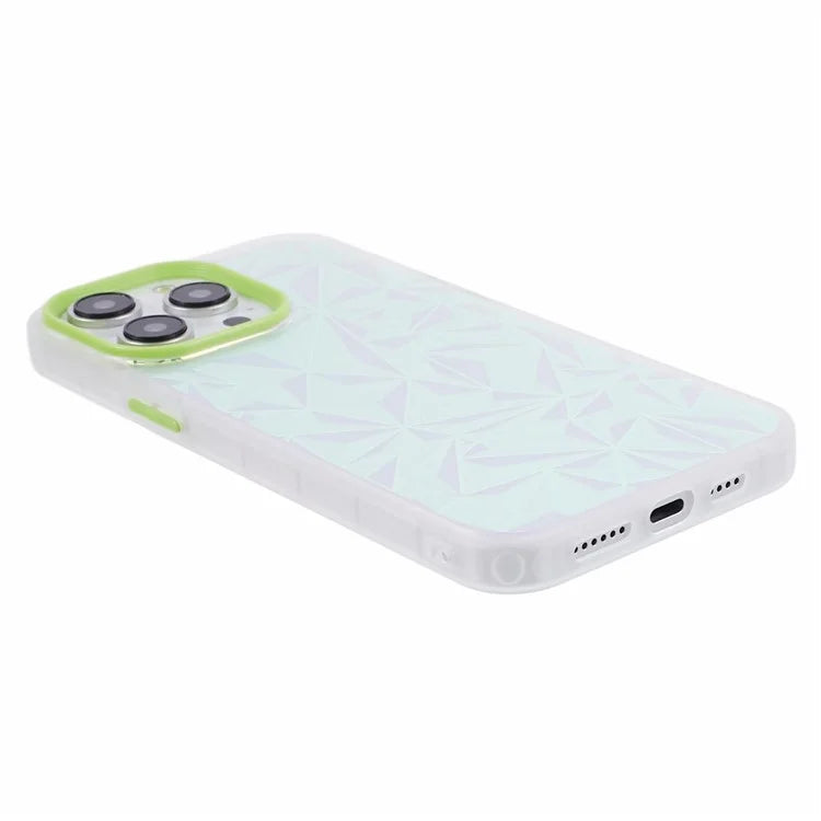 For iPhone 15 Pro Case TPU+PC Diamond Texture Shockproof Phone Back Cover