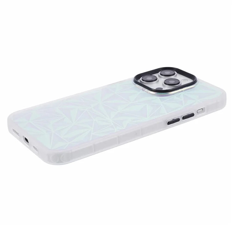 For iPhone 15 Pro Case TPU+PC Diamond Texture Shockproof Phone Back Cover