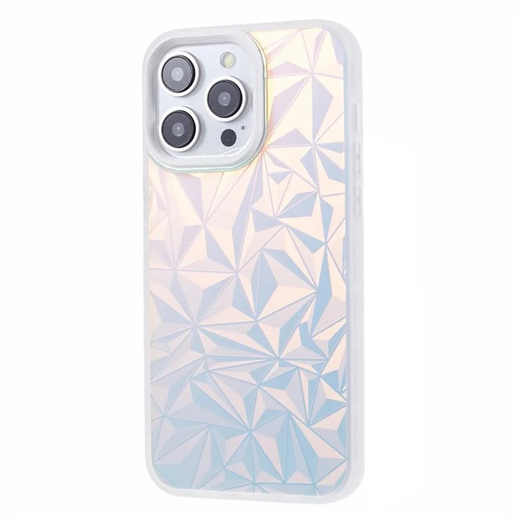 For iPhone 15 Pro Case TPU+PC Diamond Texture Shockproof Phone Back Cover