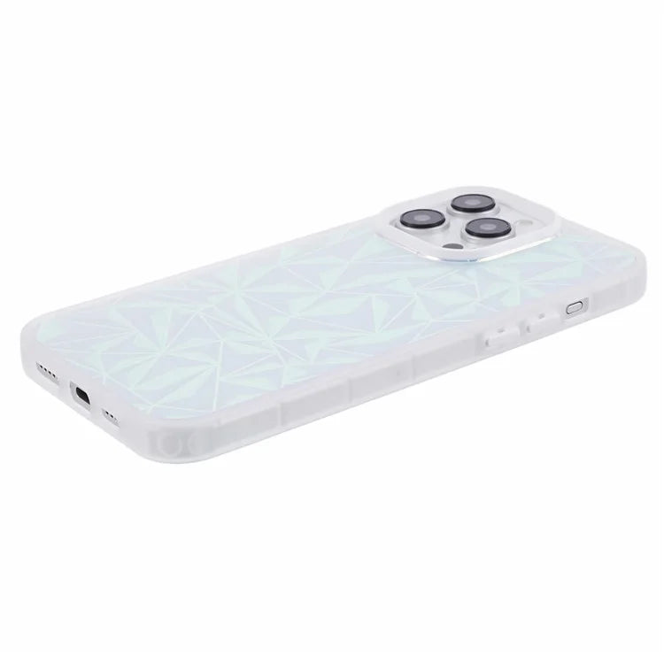 For iPhone 15 Pro Case TPU+PC Diamond Texture Shockproof Phone Back Cover
