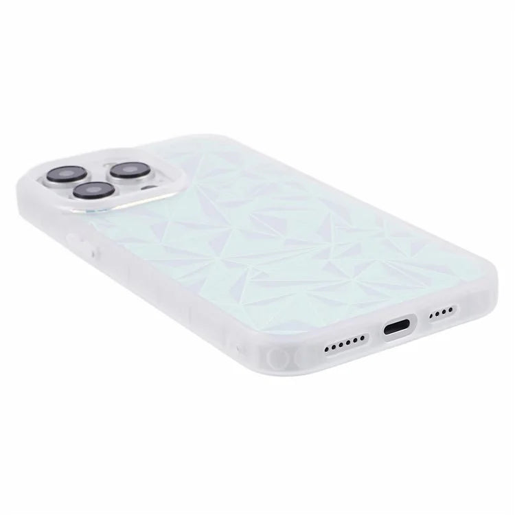 For iPhone 15 Pro Case TPU+PC Diamond Texture Shockproof Phone Back Cover