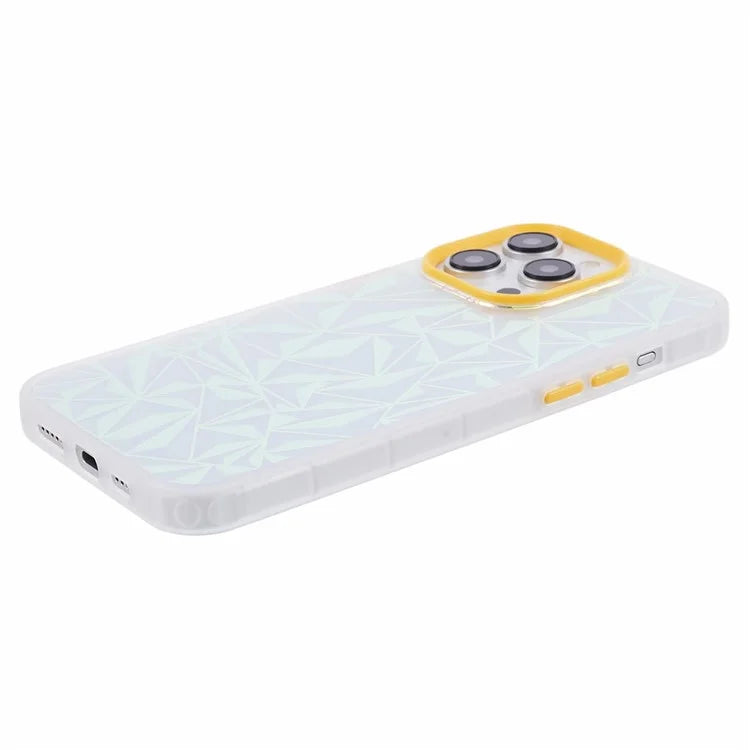 For iPhone 15 Pro Case TPU+PC Diamond Texture Shockproof Phone Back Cover