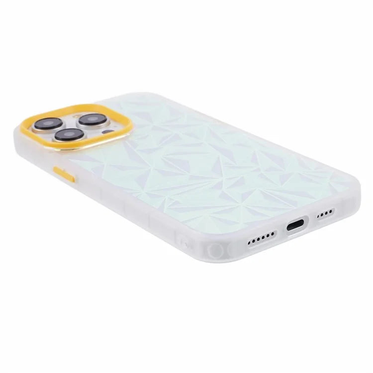 For iPhone 15 Pro Case TPU+PC Diamond Texture Shockproof Phone Back Cover