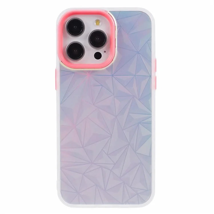 For iPhone 14 Pro Max Phone Case Diamond Texture Scratch-resistant TPU+PC Cover
