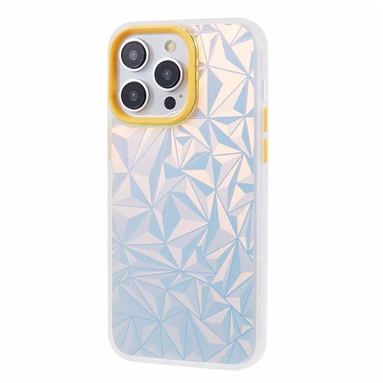 For iPhone 14 Pro Max Phone Case Diamond Texture Scratch-resistant TPU+PC Cover