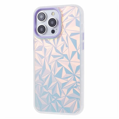 For iPhone 14 Pro Diamond Texture Case Laser Design TPU+PC Shockproof Mobile Phone Cover