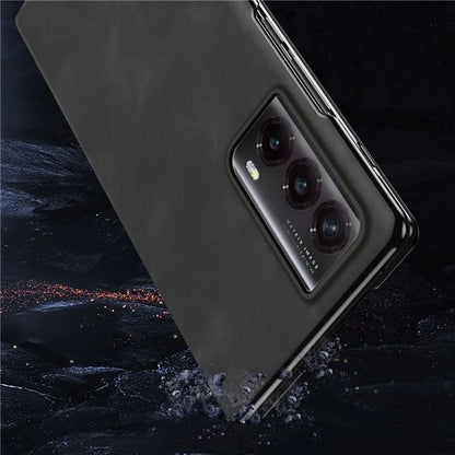 For Honor Magic Vs2 5G Case Nappa Texture Leather + PC Stand Phone Cover