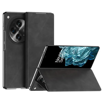 For OnePlus Open Folding Case Nappa Texture Stand Leather + PC Phone Cover