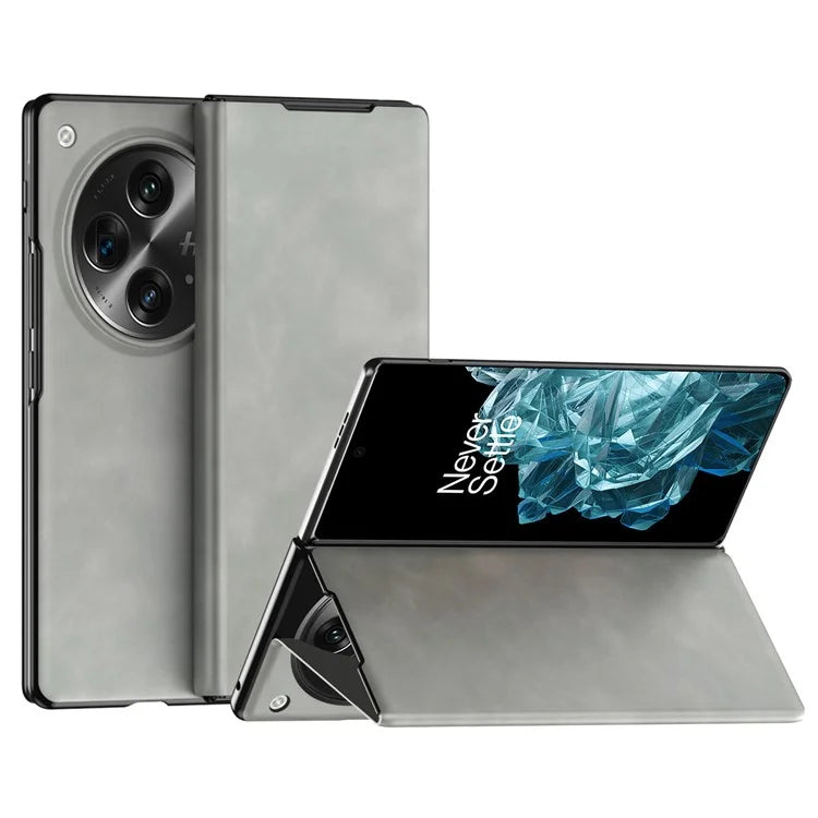 For OnePlus Open Folding Case Nappa Texture Stand Leather + PC Phone Cover