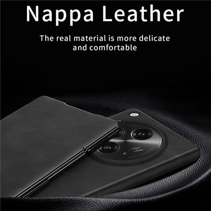For OnePlus Open Folding Case Nappa Texture Stand Leather + PC Phone Cover