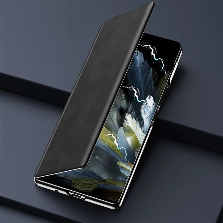 For OnePlus Open Folding Case Nappa Texture Stand Leather + PC Phone Cover
