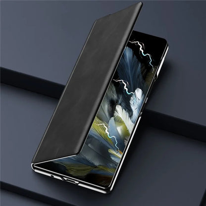 For OnePlus Open Folding Case Nappa Texture Stand Leather + PC Phone Cover