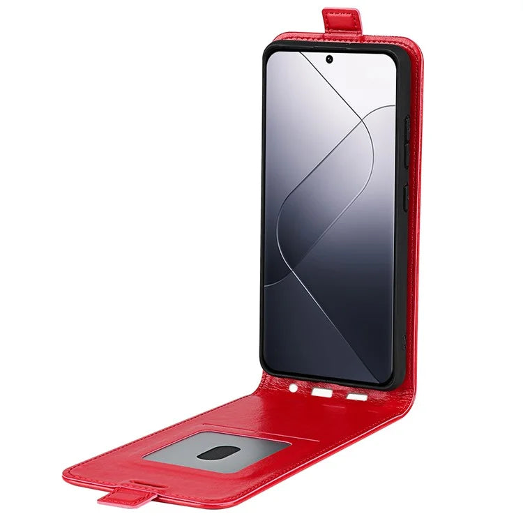 For Xiaomi 14 Case Crazy Horse Texture Leather Cover with Card Holder