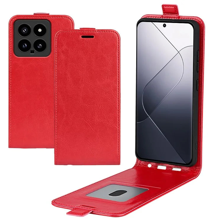 For Xiaomi 14 Case Crazy Horse Texture Leather Cover with Card Holder