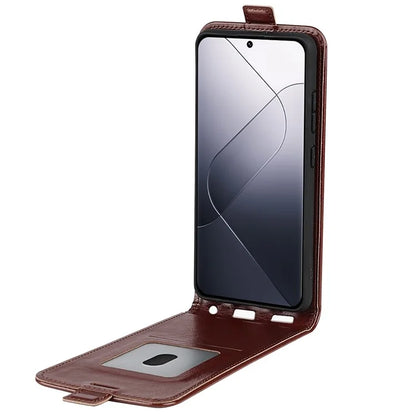 For Xiaomi 14 Case Crazy Horse Texture Leather Cover with Card Holder