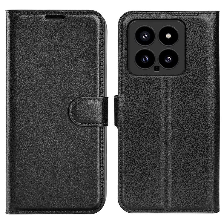 For Xiaomi 14 Case Litchi Texture PU Leather Stand Phone Wallet Cover