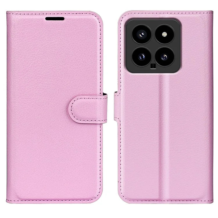 For Xiaomi 14 Case Litchi Texture PU Leather Stand Phone Wallet Cover