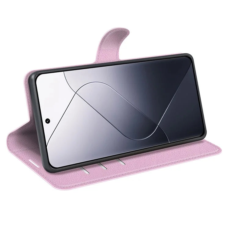 For Xiaomi 14 Case Litchi Texture PU Leather Stand Phone Wallet Cover