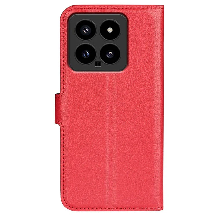 For Xiaomi 14 Case Litchi Texture PU Leather Stand Phone Wallet Cover