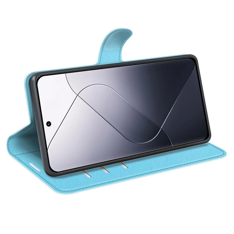 For Xiaomi 14 Case Litchi Texture PU Leather Stand Phone Wallet Cover