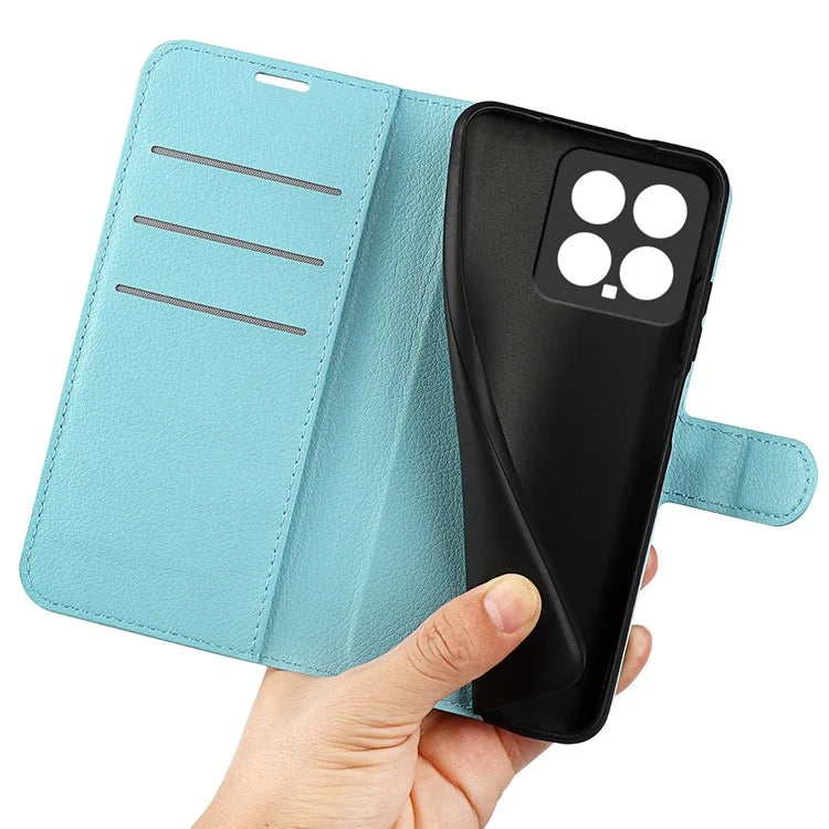 For Xiaomi 14 Case Litchi Texture PU Leather Stand Phone Wallet Cover