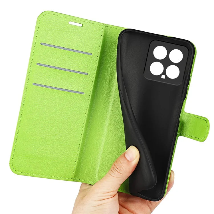 For Xiaomi 14 Case Litchi Texture PU Leather Stand Phone Wallet Cover