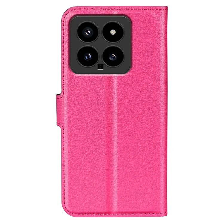 For Xiaomi 14 Case Litchi Texture PU Leather Stand Phone Wallet Cover