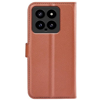 For Xiaomi 14 Case Litchi Texture PU Leather Stand Phone Wallet Cover