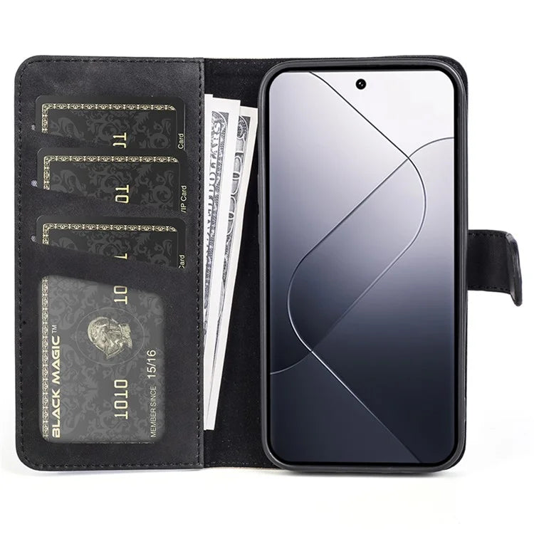 For Xiaomi 14 Case Color Splicing PU Leather Phone Wallet Cover