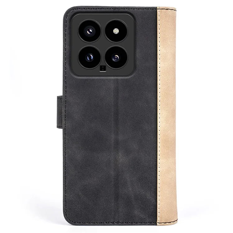 For Xiaomi 14 Case Color Splicing PU Leather Phone Wallet Cover