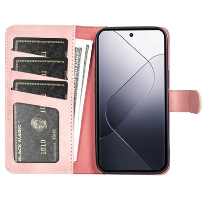 For Xiaomi 14 Case Color Splicing PU Leather Phone Wallet Cover