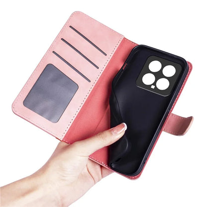 For Xiaomi 14 Case Color Splicing PU Leather Phone Wallet Cover