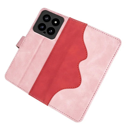 For Xiaomi 14 Case Color Splicing PU Leather Phone Wallet Cover
