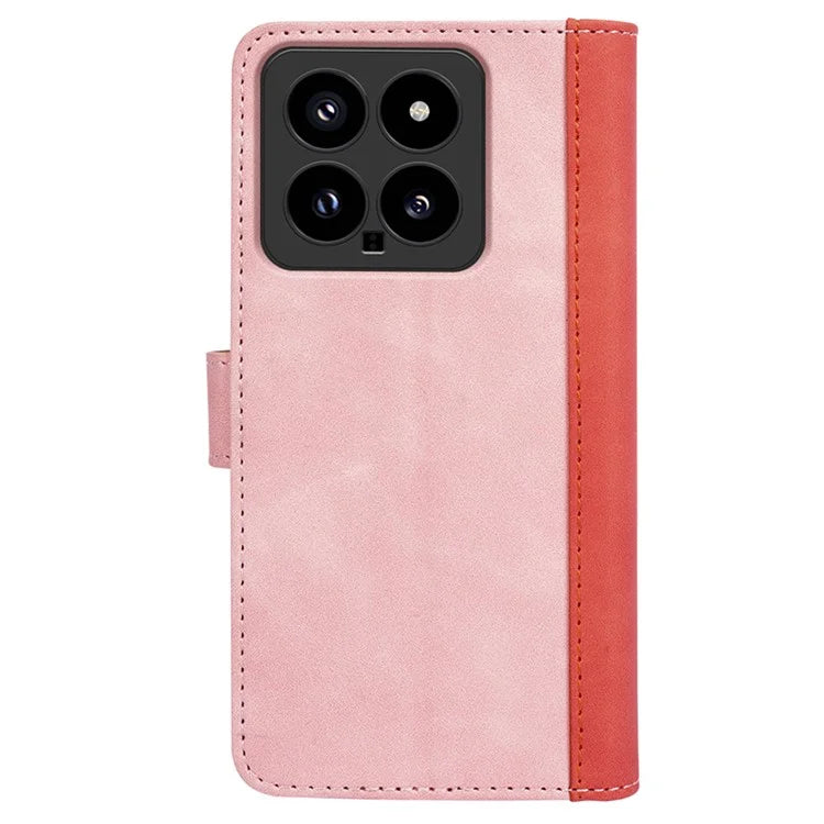For Xiaomi 14 Case Color Splicing PU Leather Phone Wallet Cover