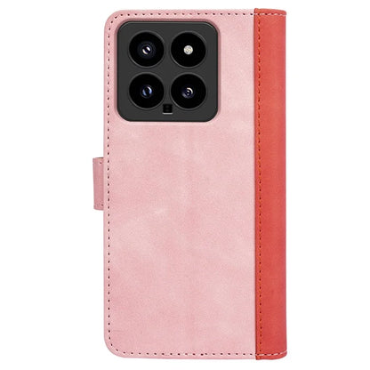 For Xiaomi 14 Case Color Splicing PU Leather Phone Wallet Cover