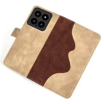 For Xiaomi 14 Case Color Splicing PU Leather Phone Wallet Cover