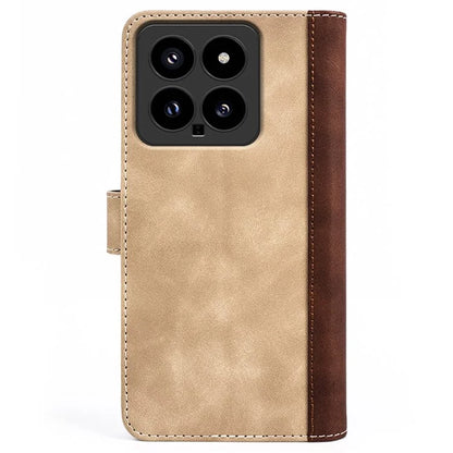 For Xiaomi 14 Case Color Splicing PU Leather Phone Wallet Cover