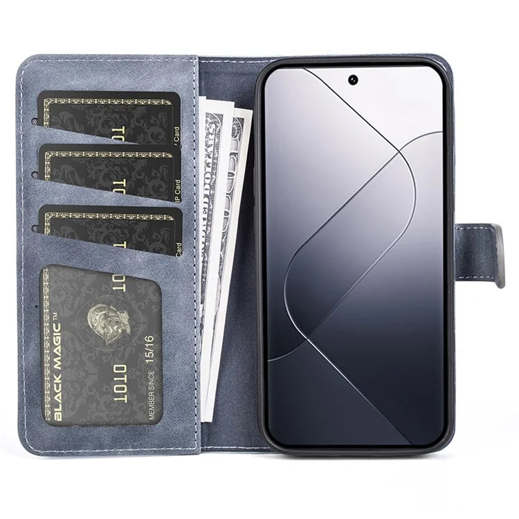 For Xiaomi 14 Case Color Splicing PU Leather Phone Wallet Cover
