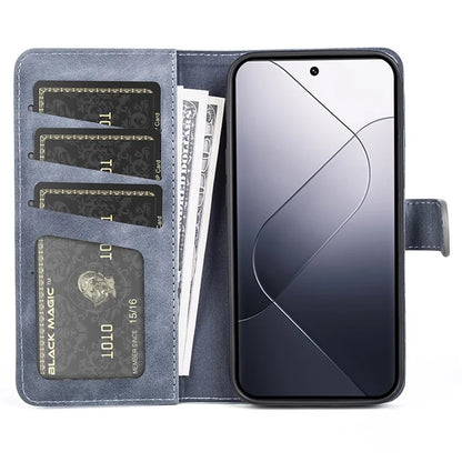 For Xiaomi 14 Case Color Splicing PU Leather Phone Wallet Cover