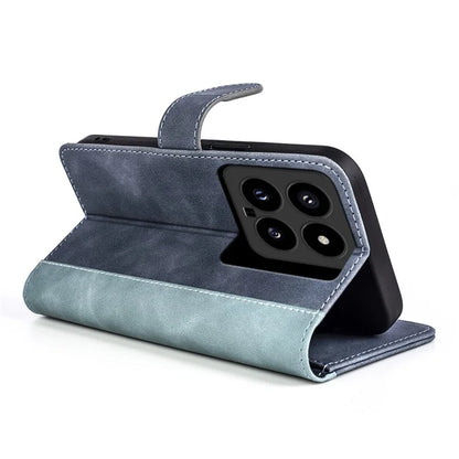 For Xiaomi 14 Case Color Splicing PU Leather Phone Wallet Cover