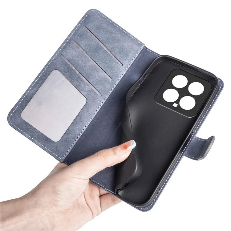 For Xiaomi 14 Case Color Splicing PU Leather Phone Wallet Cover