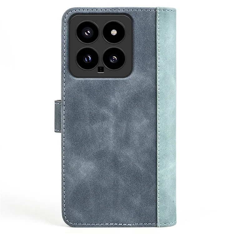 For Xiaomi 14 Case Color Splicing PU Leather Phone Wallet Cover