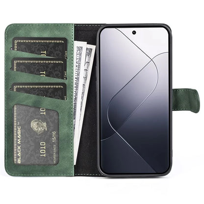 For Xiaomi 14 Case Color Splicing PU Leather Phone Wallet Cover