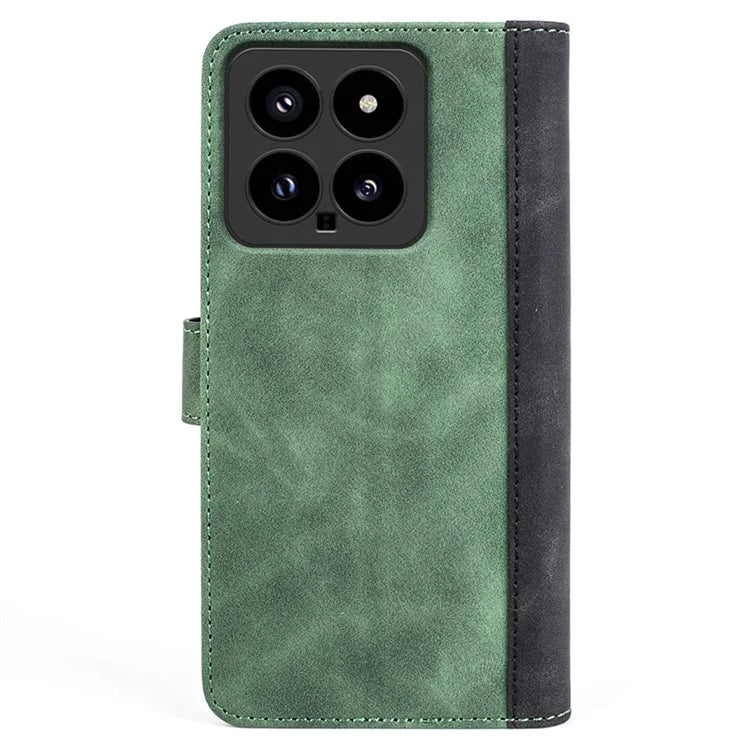For Xiaomi 14 Case Color Splicing PU Leather Phone Wallet Cover