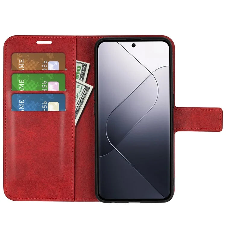 For Xiaomi 14 Case Calf Texture PU Leather Flip Phone Wallet Cover